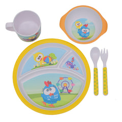 Kit Alimentação Bebê Galinha Pintadinha 5 Peças